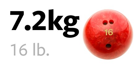 7.2 kg bowling ball
