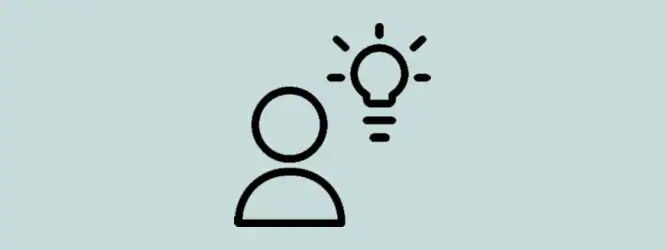 Person with a lightbulb - FAQ icon
