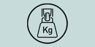 Icon showing a weight to demonstrate that Command™ holds strongly.
