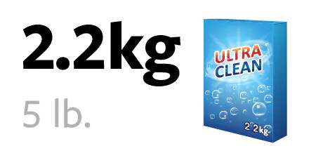 2.2 kg box of washing powder
