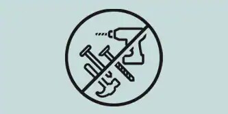 Icon showing tools with a line across to say no tools required
