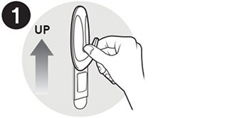 Icon showing how to slide the Command™ Hook up to see the strip poking out
