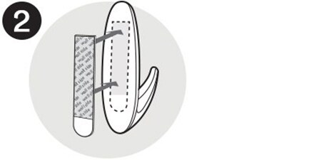 Icon showing how to separate the Command™ Strips and remove red liner
