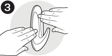 Icon showing how to press the Command™ Hook firmly against the wall for about 30 seconds.
