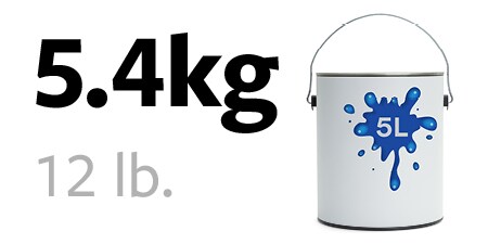 5.4 kg can of paint
