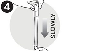 Icon showing to slowly stretch the Command™ Strip
